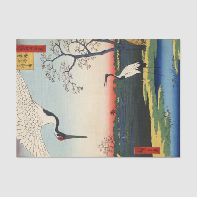 Papel De Seda Crane de Edo, Hiroshige (Frente )