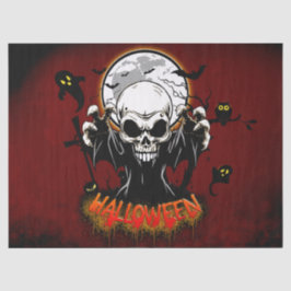 Papel De Seda Crânio com dentes afiados e ameaçadores