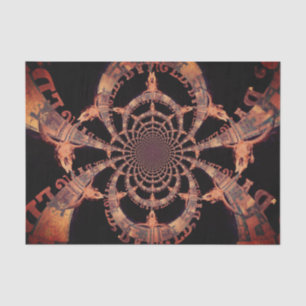Papel De Seda Crânio de Touro Ocidental Vintage Marrom Preto Rús