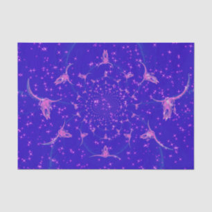 Papel De Seda Crânio de Vaca Azul Roxo Ocidental Glamouroso Glit