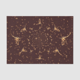Papel De Seda Crânio de Vaca Glitter Rosa Dourado Ocidental