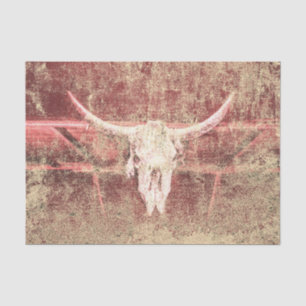 Papel De Seda Crânio de Vaca Rústico Marrom Bege Textura Grunge