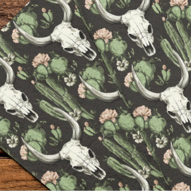 Papel De Seda Crânio e cacto de vaca ocidental (Criador carregado)