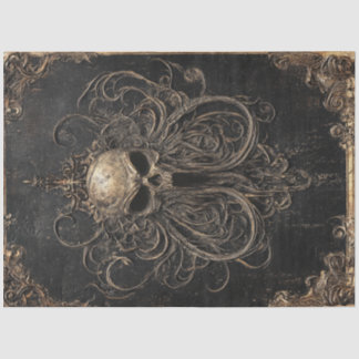 Papel De Seda Crânio Gótico