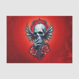 Papel De Seda Crânio impressionante e realista com asas