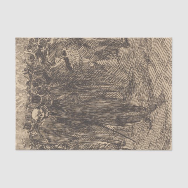 Papel De Seda Crânio na multidão (por Albert Besnard) (Frente )