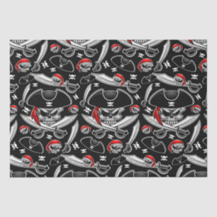 Papel De Seda Crânio Pirata com Sabers Cruzados