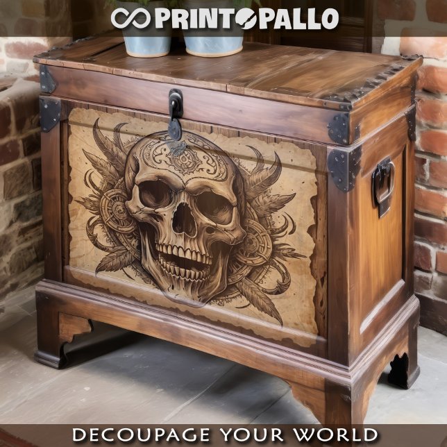 Papel De Seda Crânio tribal em pergaminho (Criador carregado)