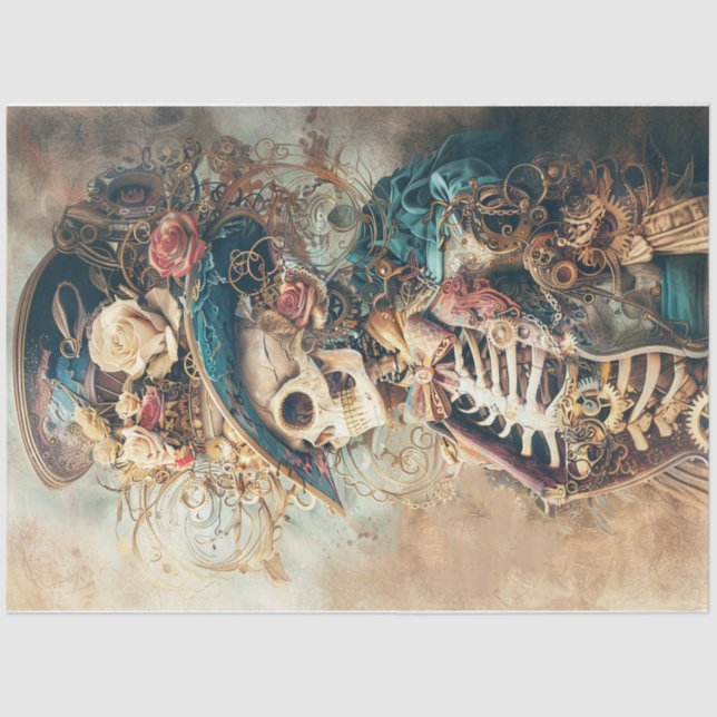 Papel De Seda Crânio Vitoriano (Frente )