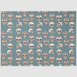 Papel De Seda Crânios de Flor Verde Animam o Dia das Bruxas Colo