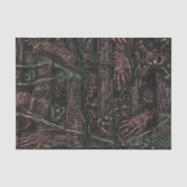 Papel De Seda Crânios de Halloween Gótico Escuro Partes do Corpo