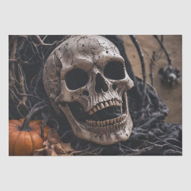 Papel De Seda Crânios e Feitiços de Halloween (Frente )