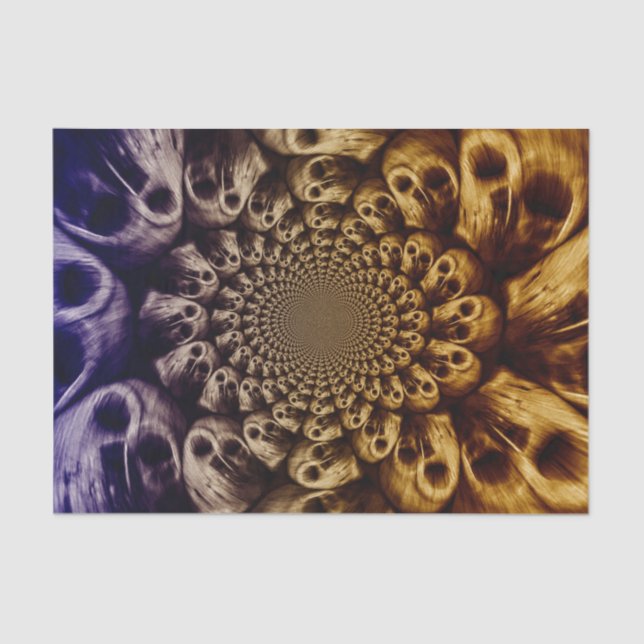 Papel De Seda Crânios Estranhos Abstrato Pop (Frente )