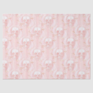 Papel De Seda Crânios Florais na Decoupage da Rosa claro