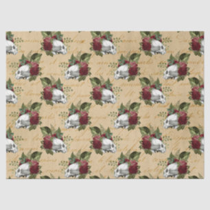 Papel De Seda Crânios legal e flores do steampunk