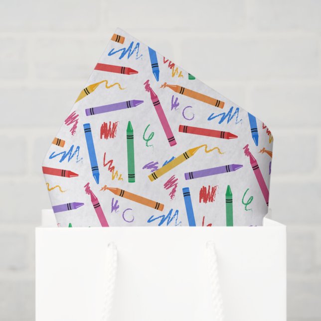 Papel De Seda Crayons Escola Decoupage (Sacola de presentes)
