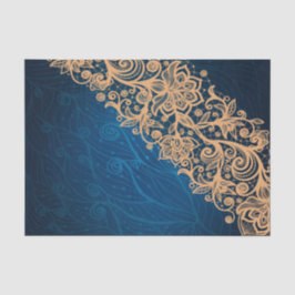 Papel De Seda Cream Beige Lace em Rodovalho Azul