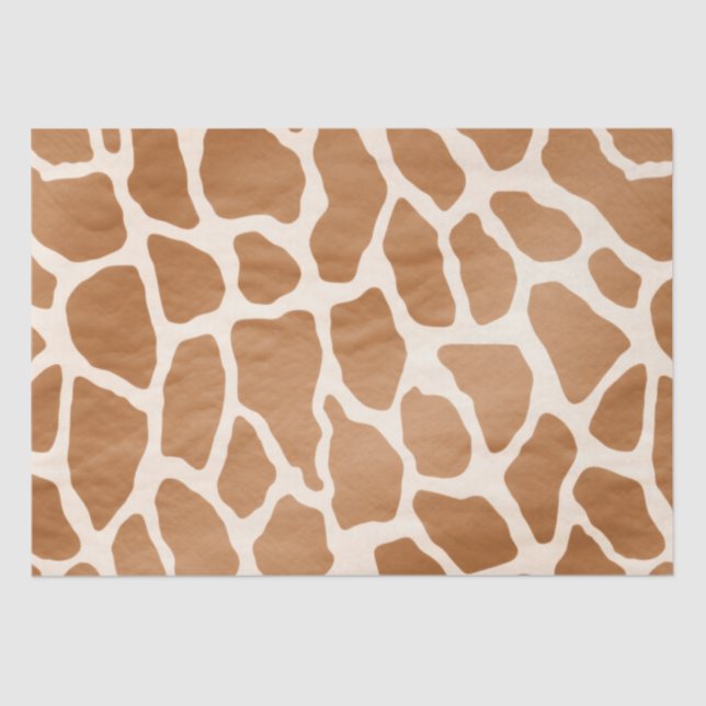 Papel De Seda Cream Brown Safari Giraffe Animal Print (Frente )
