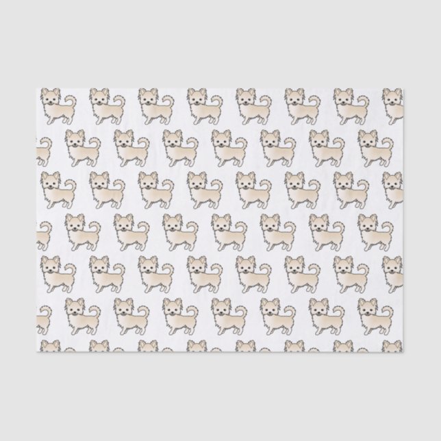 Papel De Seda Cream Casaco Chihuahua Cute Dog Patterno (Frente )