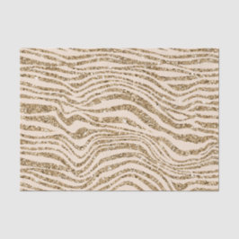Papel De Seda Cream Dourado Faux Glitter Zebra