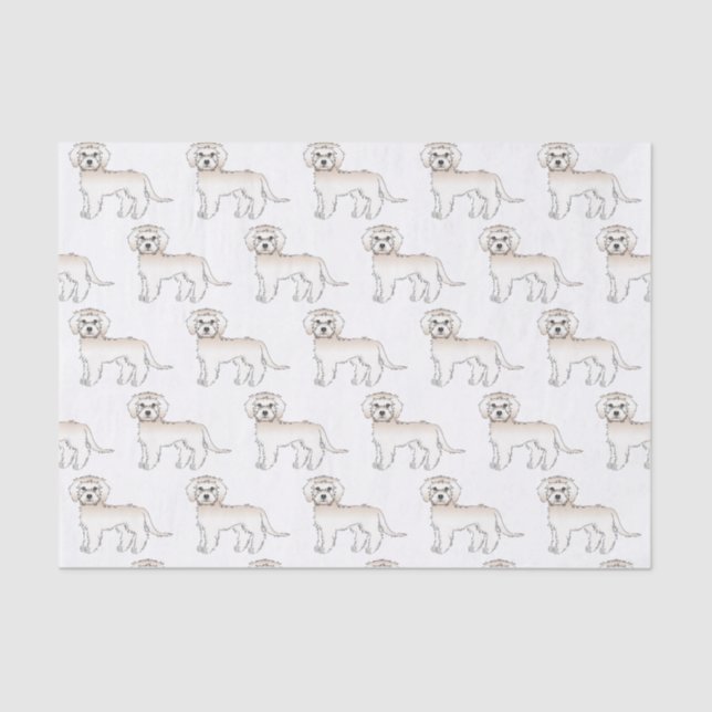 Papel De Seda Cream Mini Goldendoodle - Padrão de Cachorro de Ca (Frente )