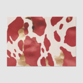 Papel De Seda Cream Red Dourado Western Cowhide Howdy