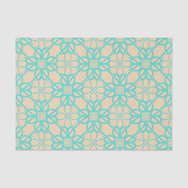 Papel De Seda Cream Turquoise Modern Prairie Garden Foltice (Frente )
