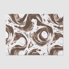 Papel De Seda Creamy Brown Chocolate Swirls Aniversário