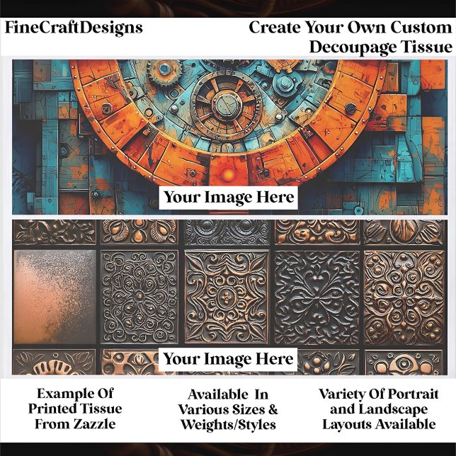 Papel De Seda Create Your Own Custom 2 Photo Landscape Decoupage (Criador carregado)