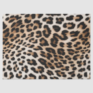 Papel De Seda Creme Black Leopardo Print