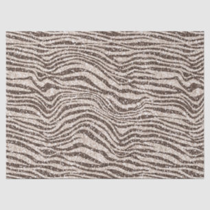 Papel De Seda Creme castanho-esbranquiçado Zebra brilhante     