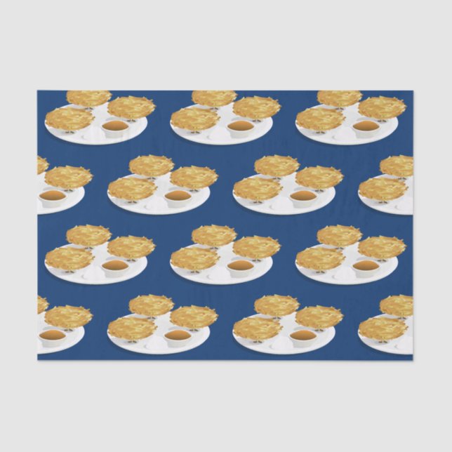 Papel De Seda Creme de leite feliz do molho de Apple dos Latkes (Frente )