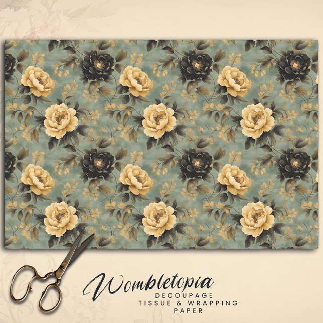 Papel De Seda Creme Elegante e Rosa preto na página de dissociaç (Criador carregado)