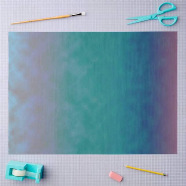 Papel De Seda Crepúsculo Sob as Ondas (Arte )