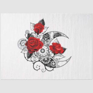 Papel De Seda Crescente Mecânico com Rosas vermelhas