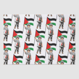 Papel De Seda Criança com a bandeira Keffiyeh Palestine