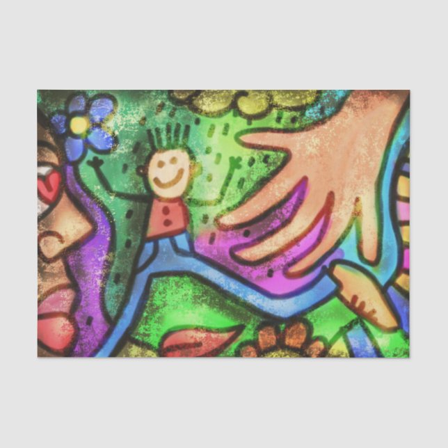 Papel De Seda Criança de Arte (Frente )