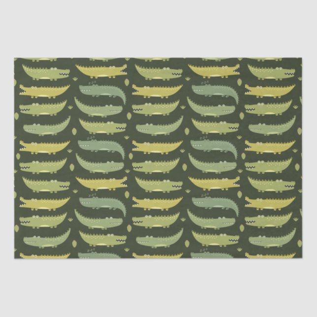 Papel De Seda Crianças Alligadores De Cuta Conversa Em Contato (Frente )