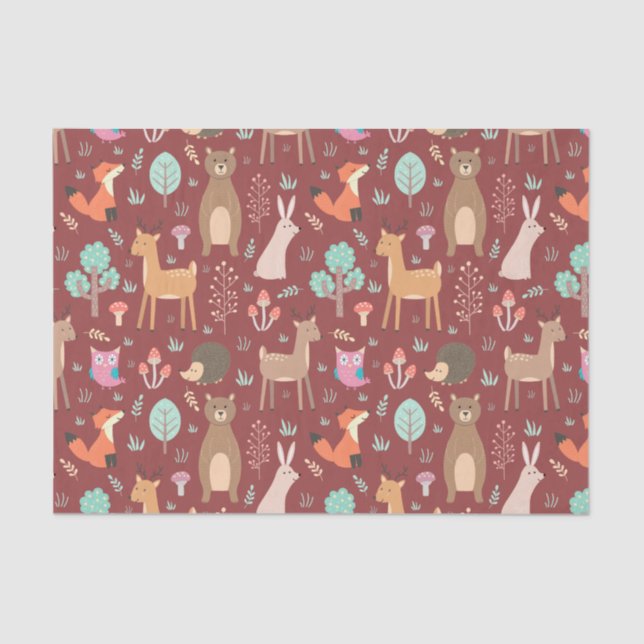 Papel De Seda Crianças Animais Frescos, Raposa-Raposa-Raposa (Frente )