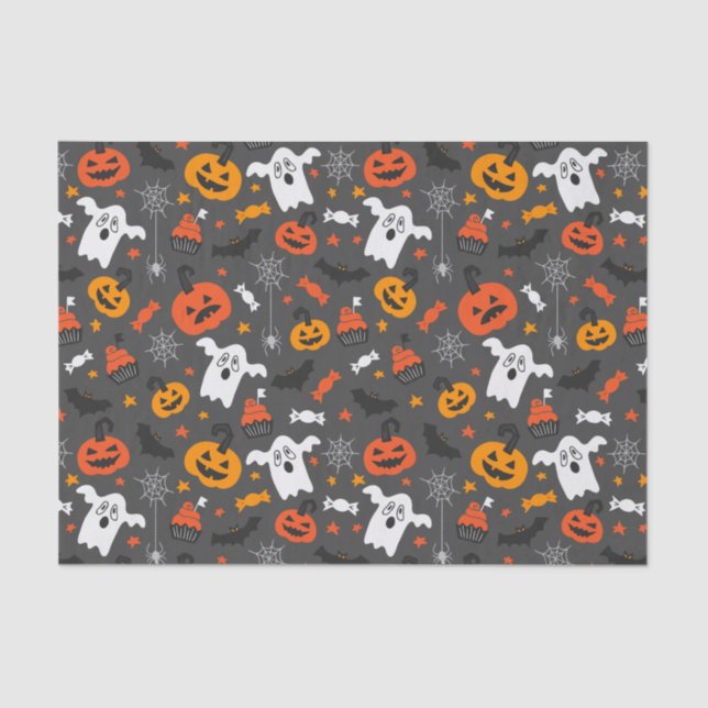 Papel De Seda Crianças, Aranha de Halloween, Semana Fantasmas, C (Frente )