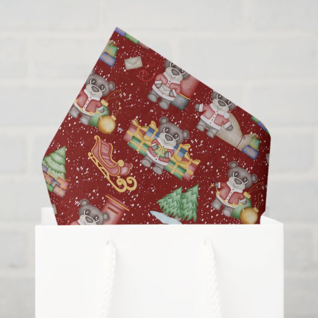 Papel De Seda Crianças Bebidas Festivas Festivas Cuecas de Natal (Sacola de presentes)