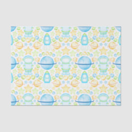 Papel De Seda Crianças Cachorros Astronauta Espacial Exterior Az