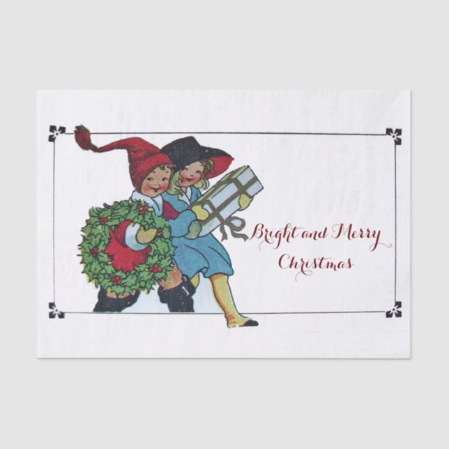 Papel De Seda CRIANÇAS COM NATAL DÃO gelo (Frente )