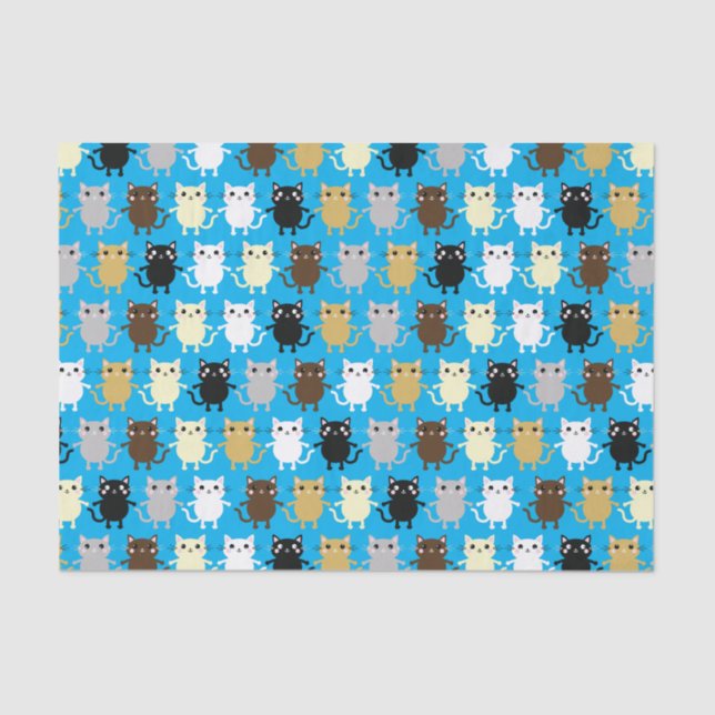 Papel De Seda Crianças de Festa de aniversário de Gato (Frente )