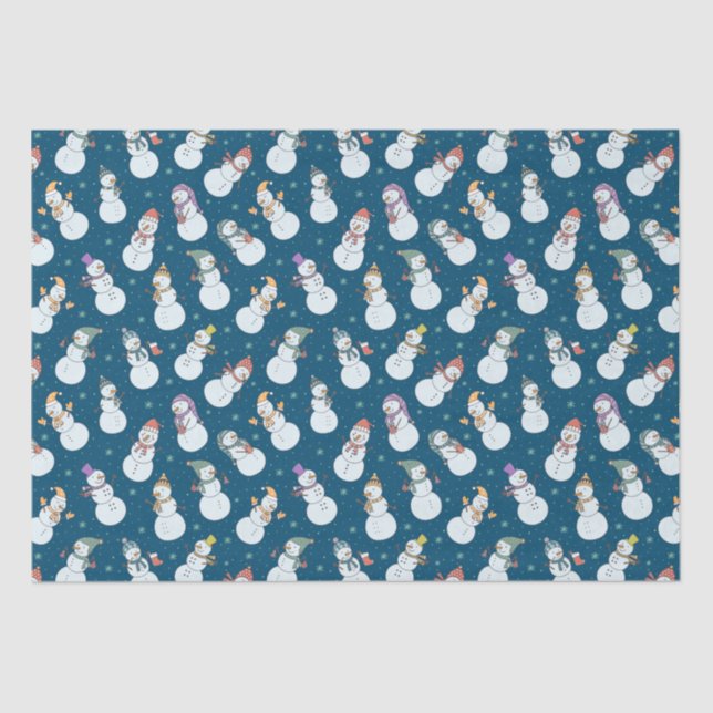 Papel De Seda Crianças de Natal bonitinho, bonitão, chapéu azul (Frente )