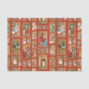 Papel De Seda Crianças de Vintagem Cura com Colagem de Papais n