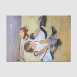 Papel De Seda Crianças Jovens Jogando na Praia (Mary Cassatt)