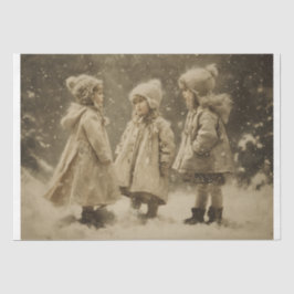 Papel De Seda Crianças no inverno