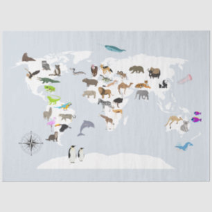 Papel De Seda Crianças - O Mundo dos Animais