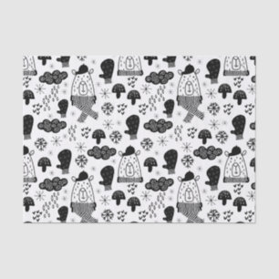 Papel De Seda Crianças Urso de Inverno Bonito Chapéu Mitten Nuve
